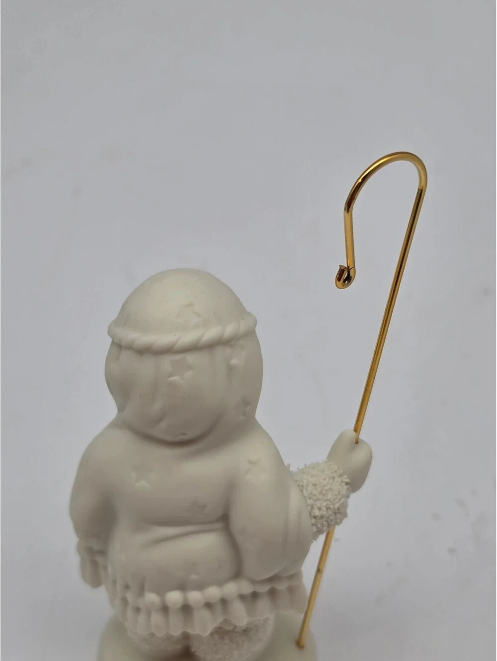 Vintage Ceramic Shepherd Figurine with Gold Staff